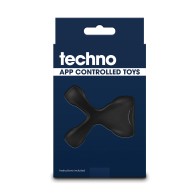 Anillo Cock Vibrador Techno Strobe Controlado por App Negro