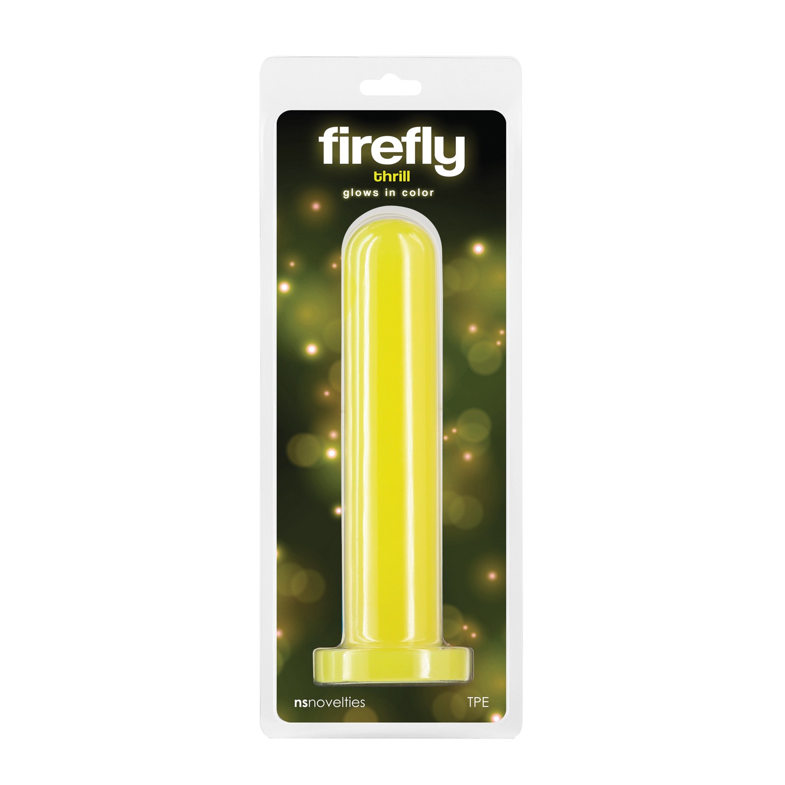 Dildo Firefly Thrill Brilla en la Oscuridad Grande Amarillo