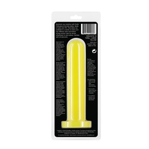 Dildo Firefly Thrill Brilla en la Oscuridad Grande Amarillo