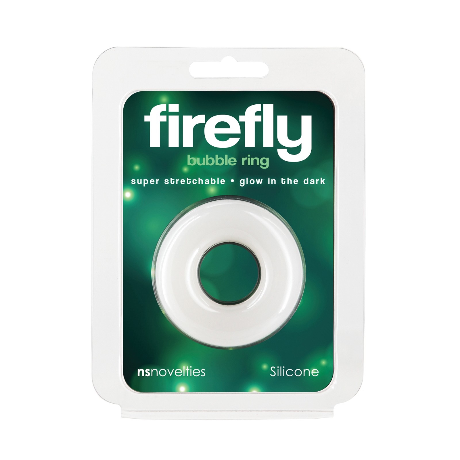 Firefly Anillo Cock Bubble Brilla en la Oscuridad - Mediano