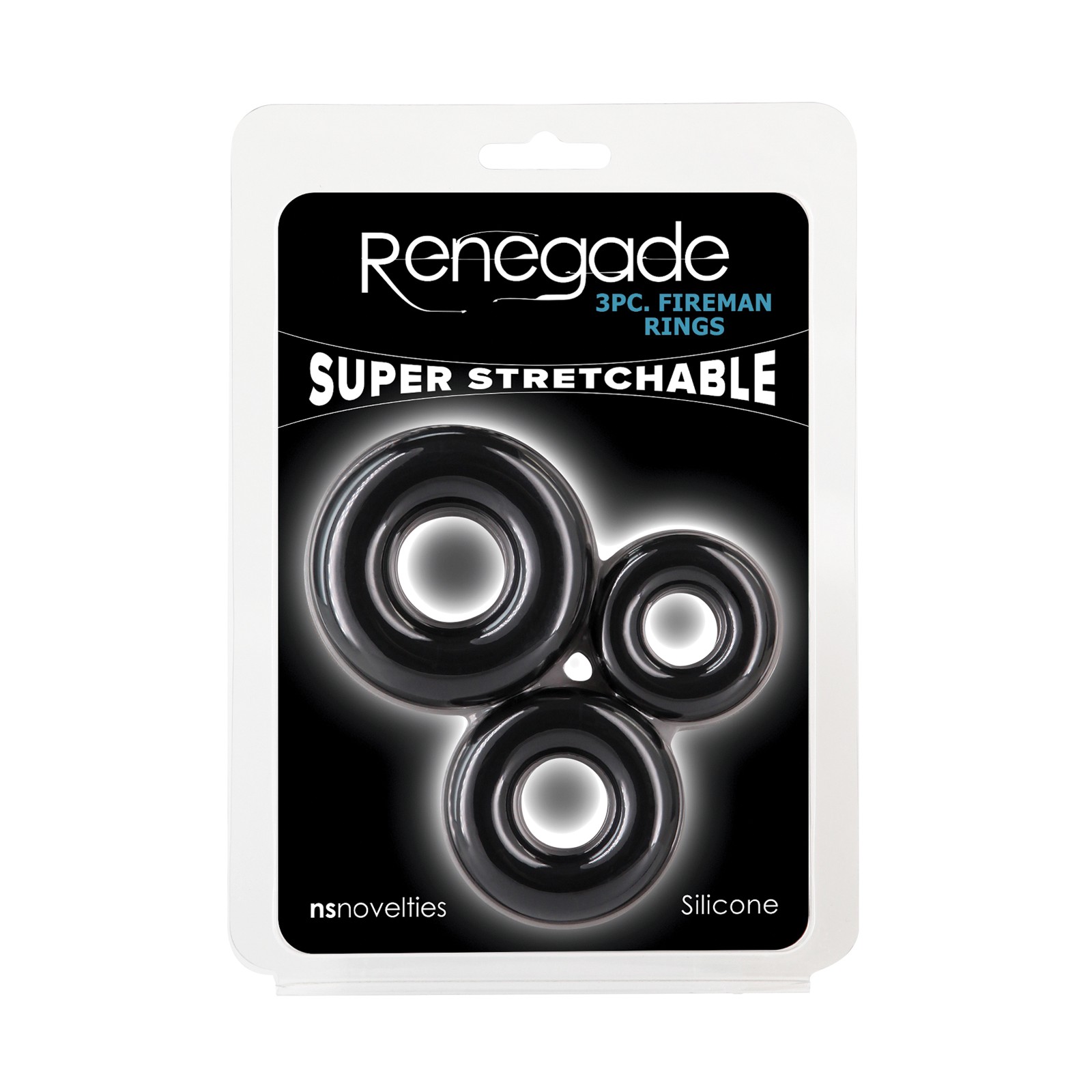 Renegade Fireman Anillos para el Pene Pack de 3 Negro