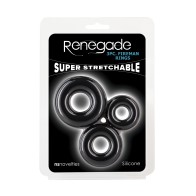 Renegade Fireman Anillos para el Pene Pack de 3 Negro