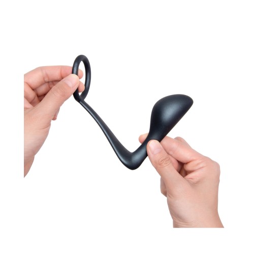 b-Vibe Anillo para el Pene y Plug Prostático Negro