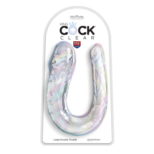 King Cock Clear Double Trouble Dildo - Flexible Pleasure