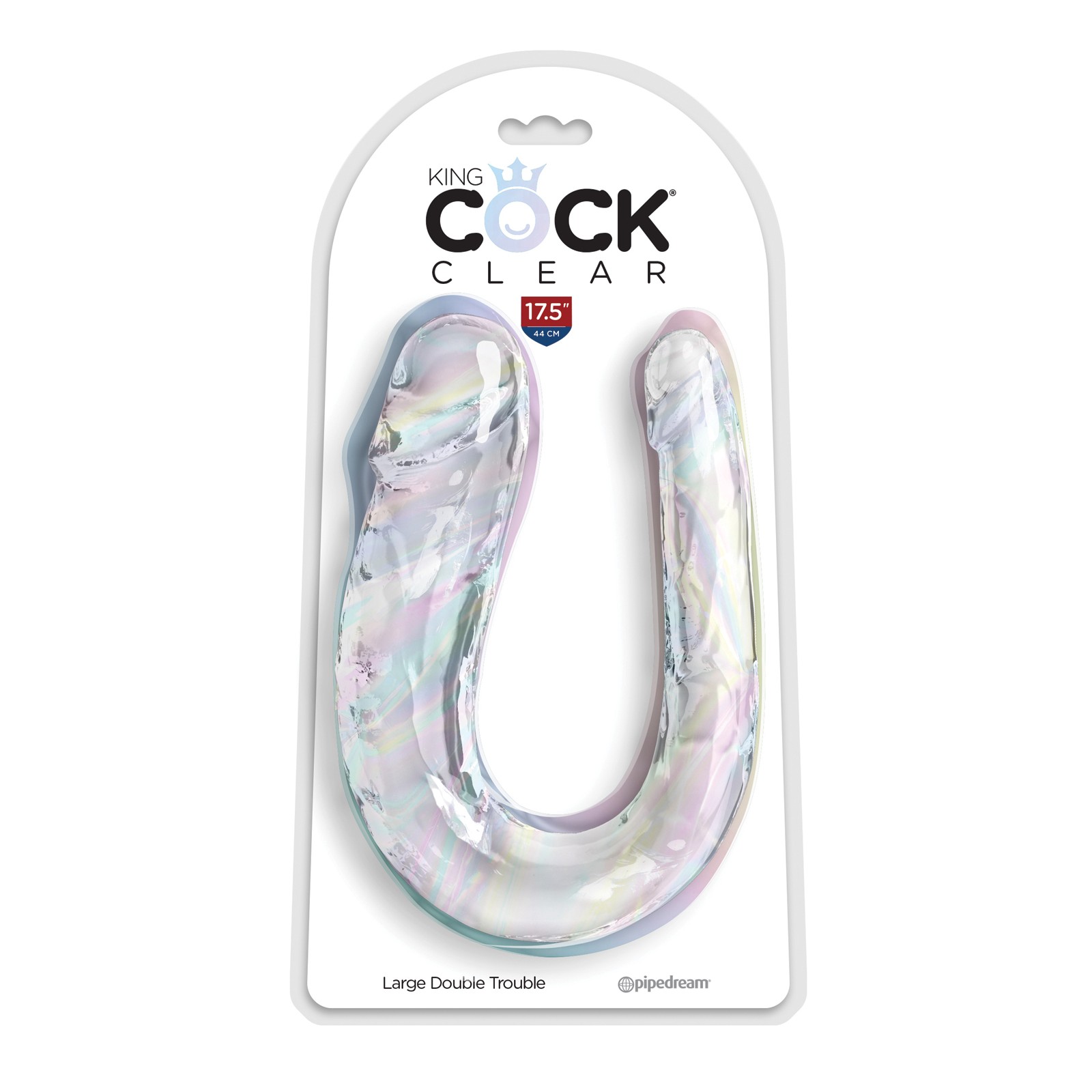 King Cock Clear Double Trouble Dildo - Flexible Pleasure