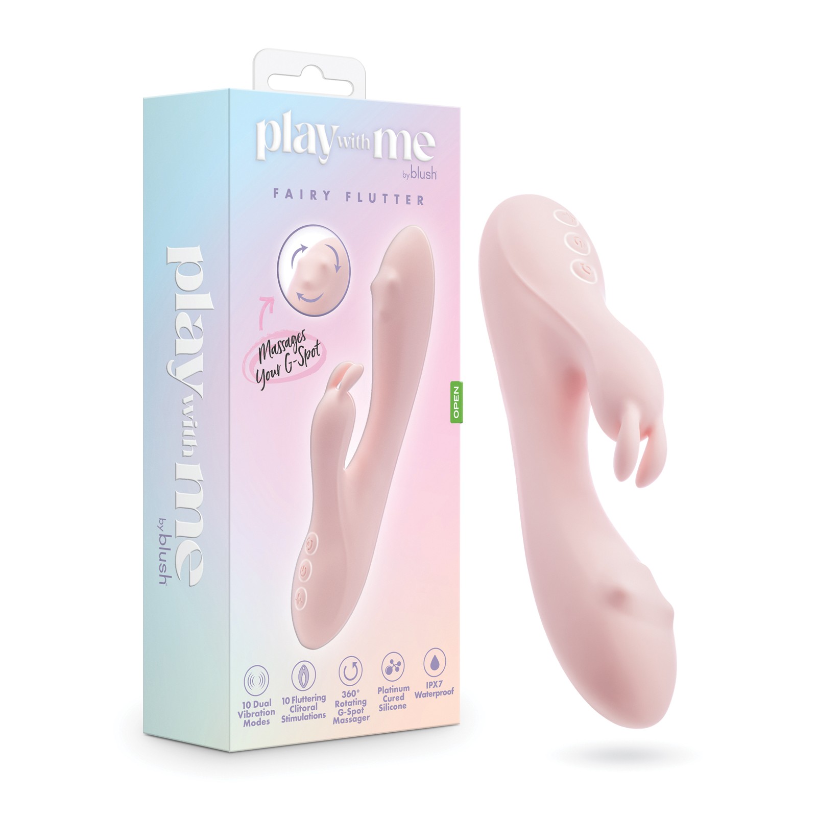 Blush Play With Me Fairy Flutter Rabbit Vibrator - Pink