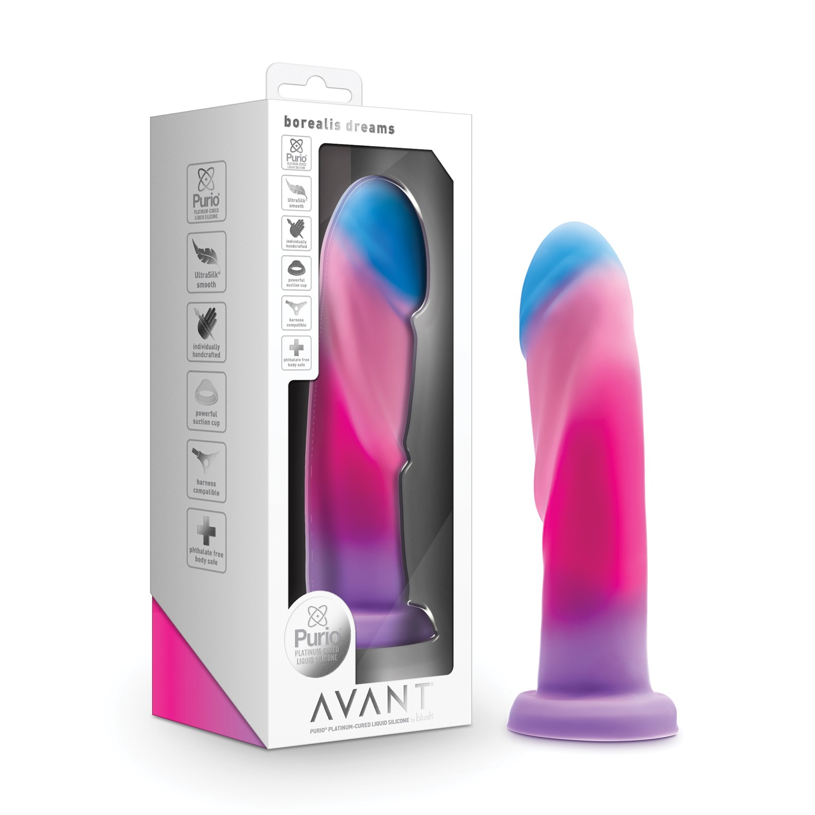 Blush Avant Borealis Dreams Silicone Dildo - Cotton Candy