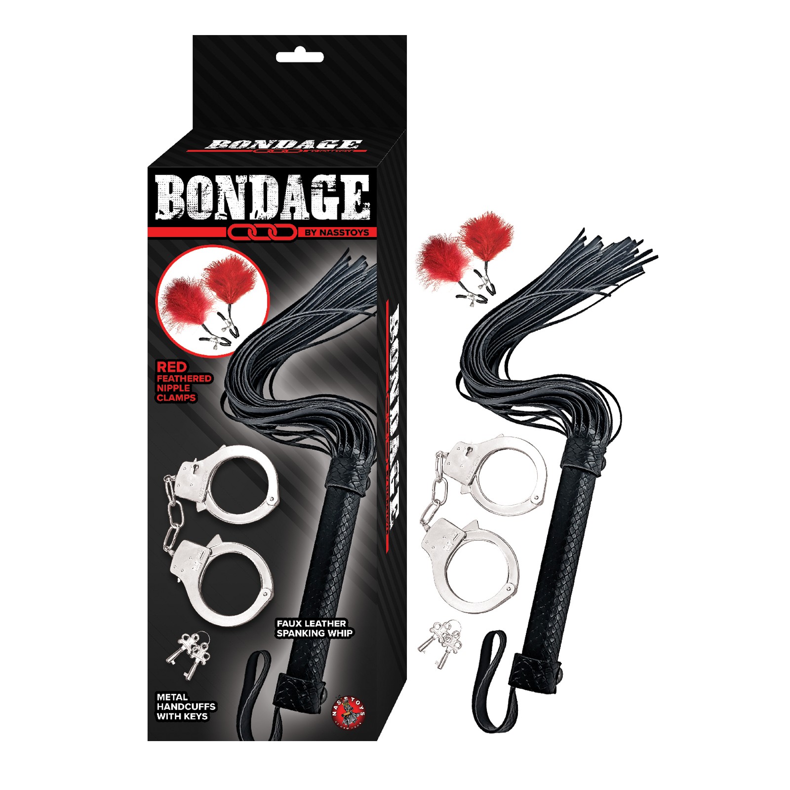 Juego de Bondage Nasstoys Azote Esposas Rojo