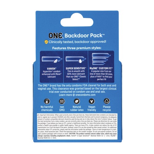 One Backdoor Pack Condoms|Condoms|Intimacy