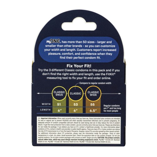 My One Classic Sampler Condoms - Pack of 3