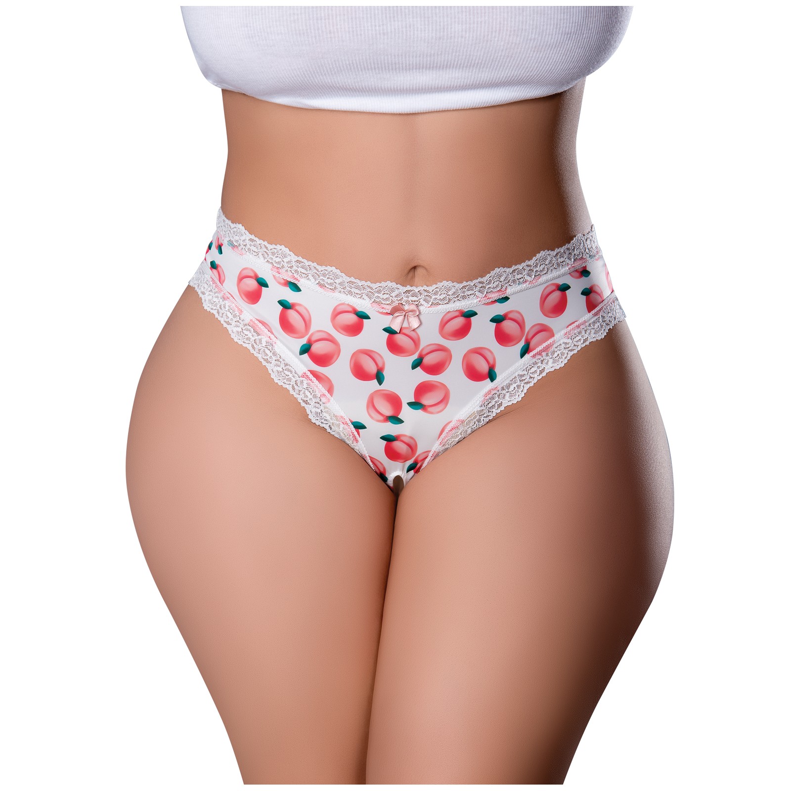 Tanga Crotchless Sweet Treats Lubricante Comestible Blanco QN - Placer Indulgente