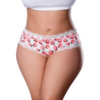 Short Crotchless Sweet Treats con Lubricante de Durazno - Blanco QN