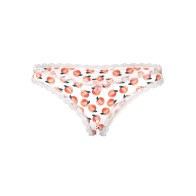 Short Crotchless Sweet Treats con Lubricante de Durazno - Blanco QN