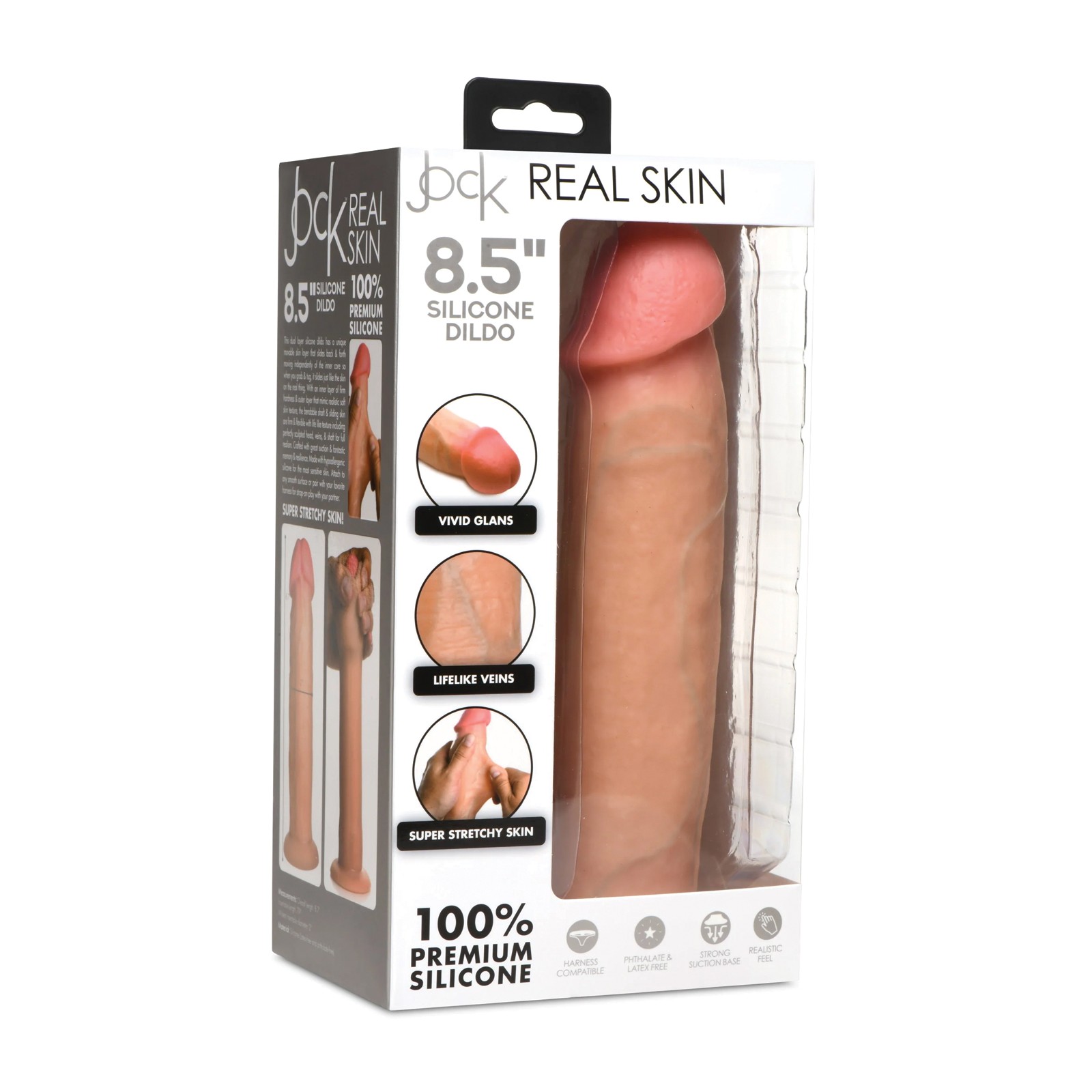 Curve Toys Jock Real Skin Silicone Dildo 8.5 inch