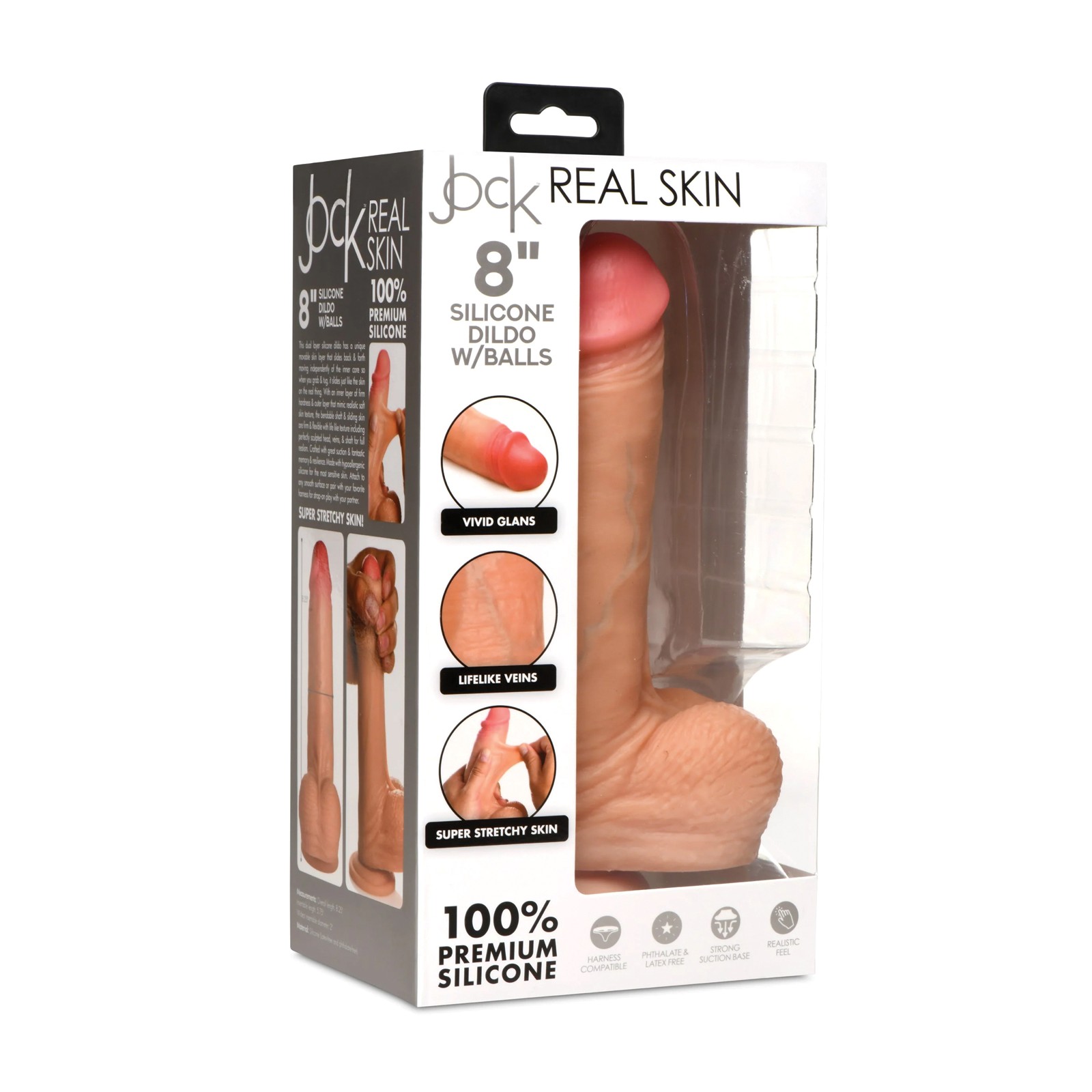 Curve Toys Jock Real Skin Silicone Dildo