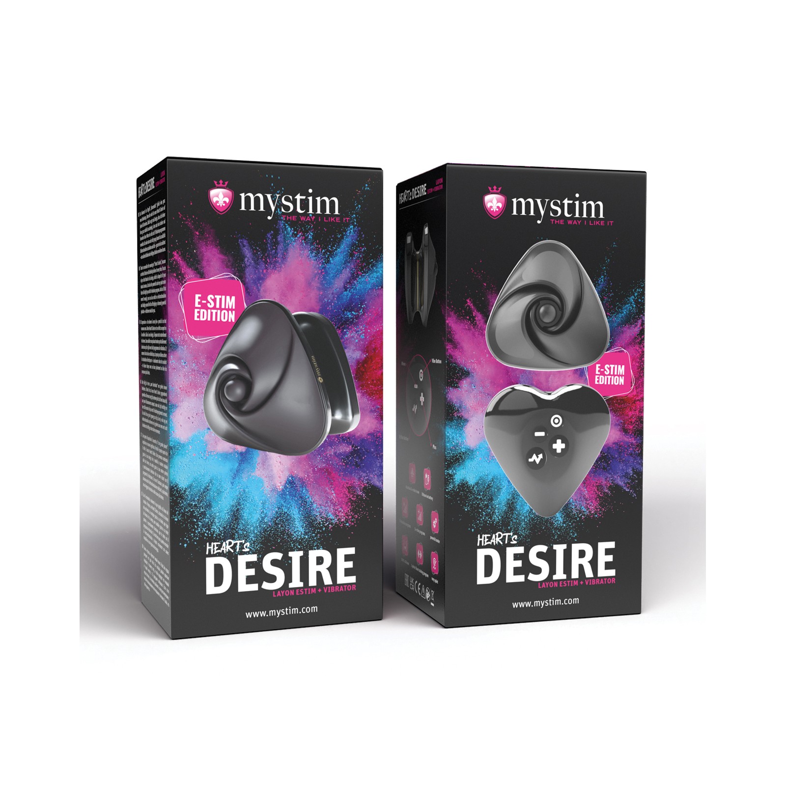 Mystim Hearts Desire eStim Layon Vibrator Black