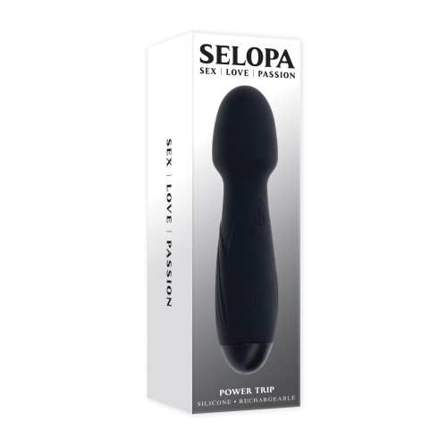 Vibrador de Varita Selopa Power Trip Negro para Placer Máximo