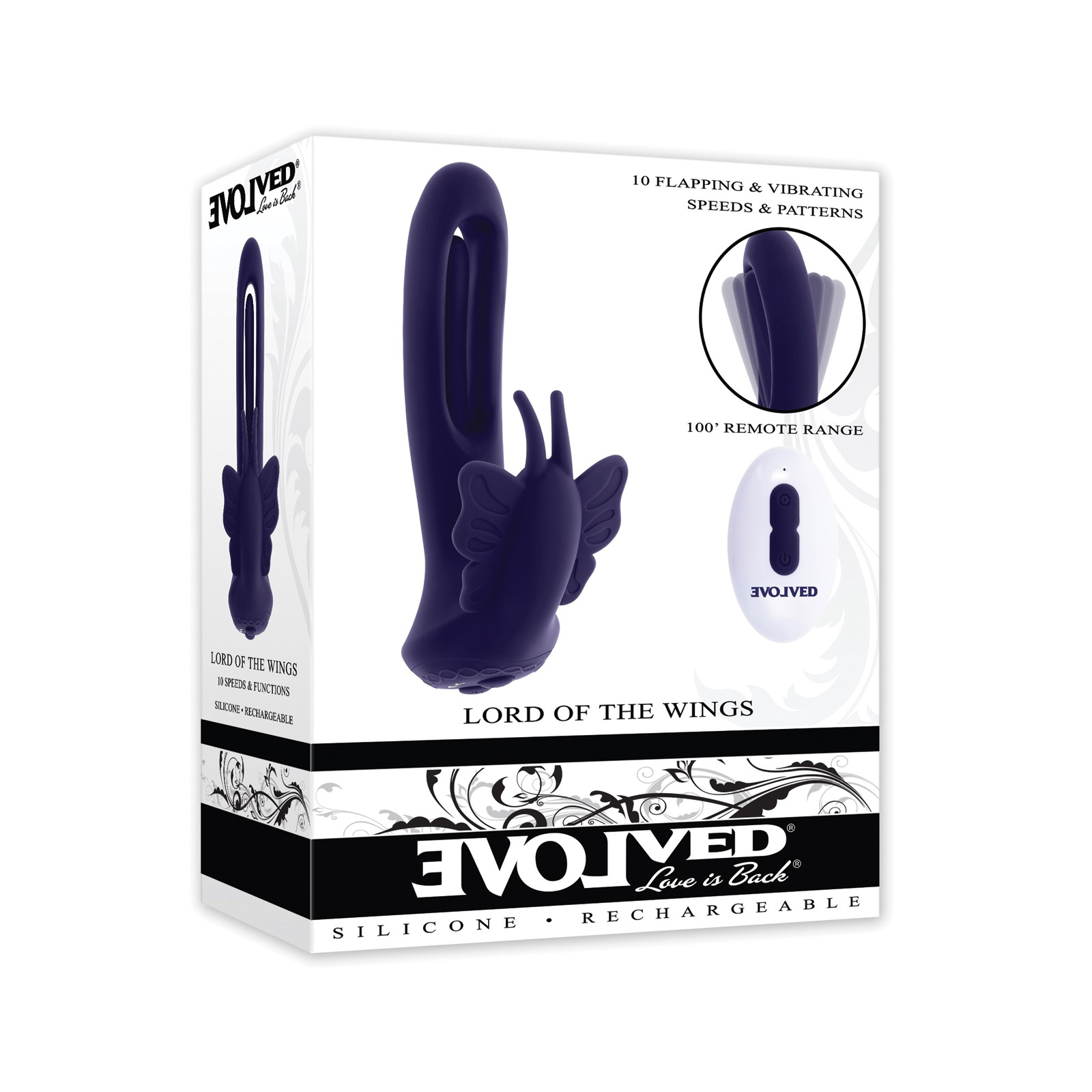 Evolved Lord of the Wings Flapping & Vibrating Stimulator - Purple