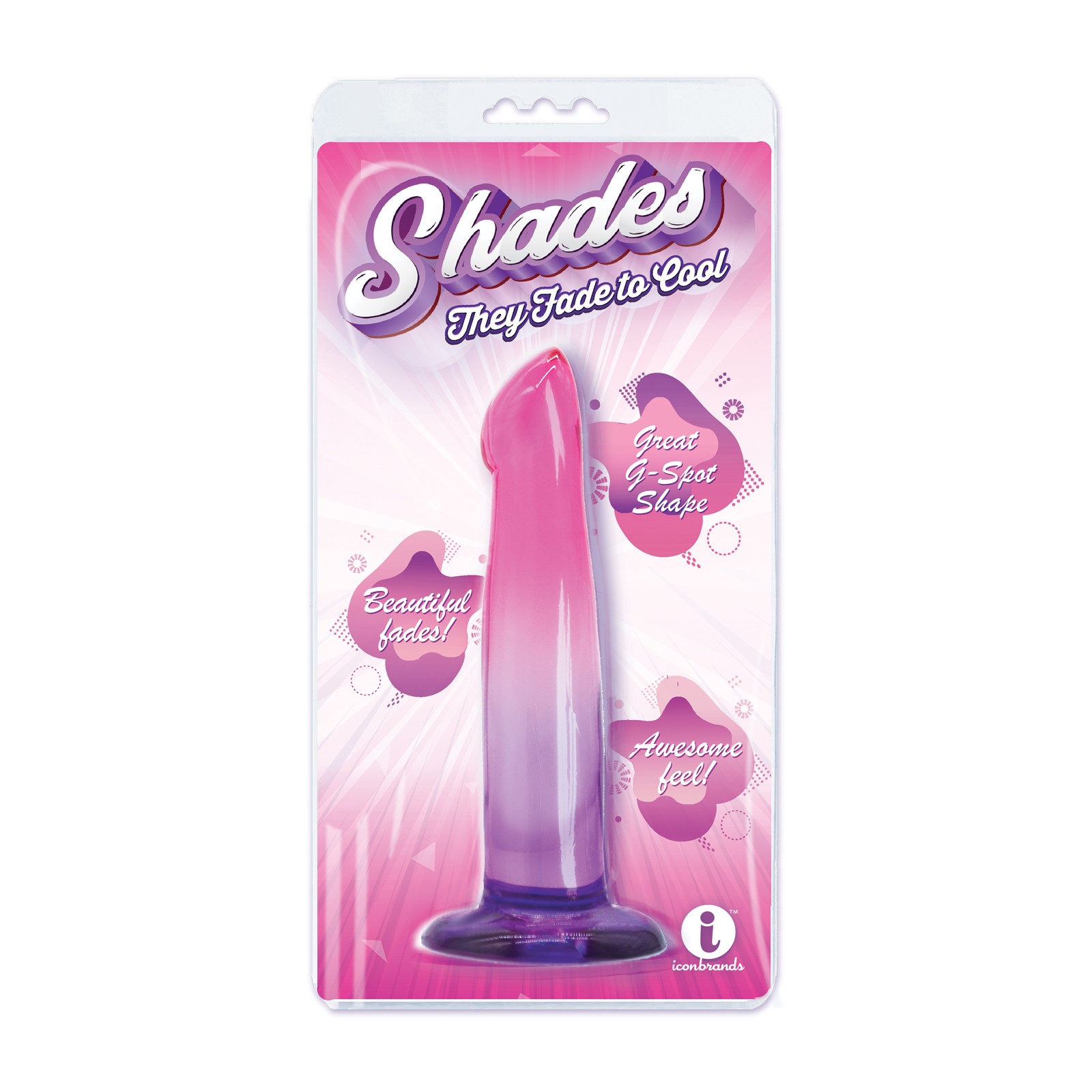 Dong Pequeño Jelly TPR Gradiente Shades Rosa Púrpura