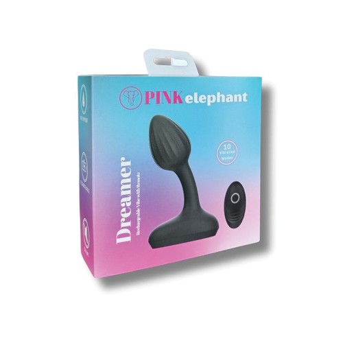 Vibrador Recargable Pink Elephant Dreamer con Control Remoto Negro