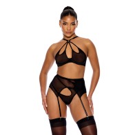 Feeling Butterflies Sheer Bra and Garter Set