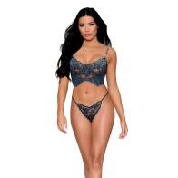 Bustier de Terciopelo con Tanga Azul Crepúsculo LG