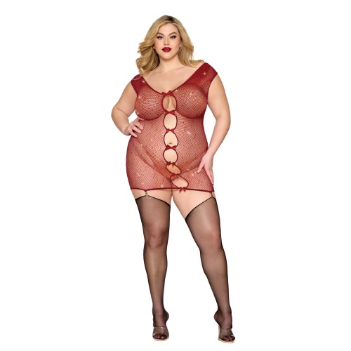 Seamless Chemise with Rhinestone Accents & Mini Suspender Clips