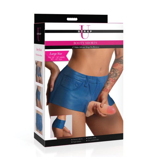 Strap U Booty Shorts with Silicone Dildo for Adventures