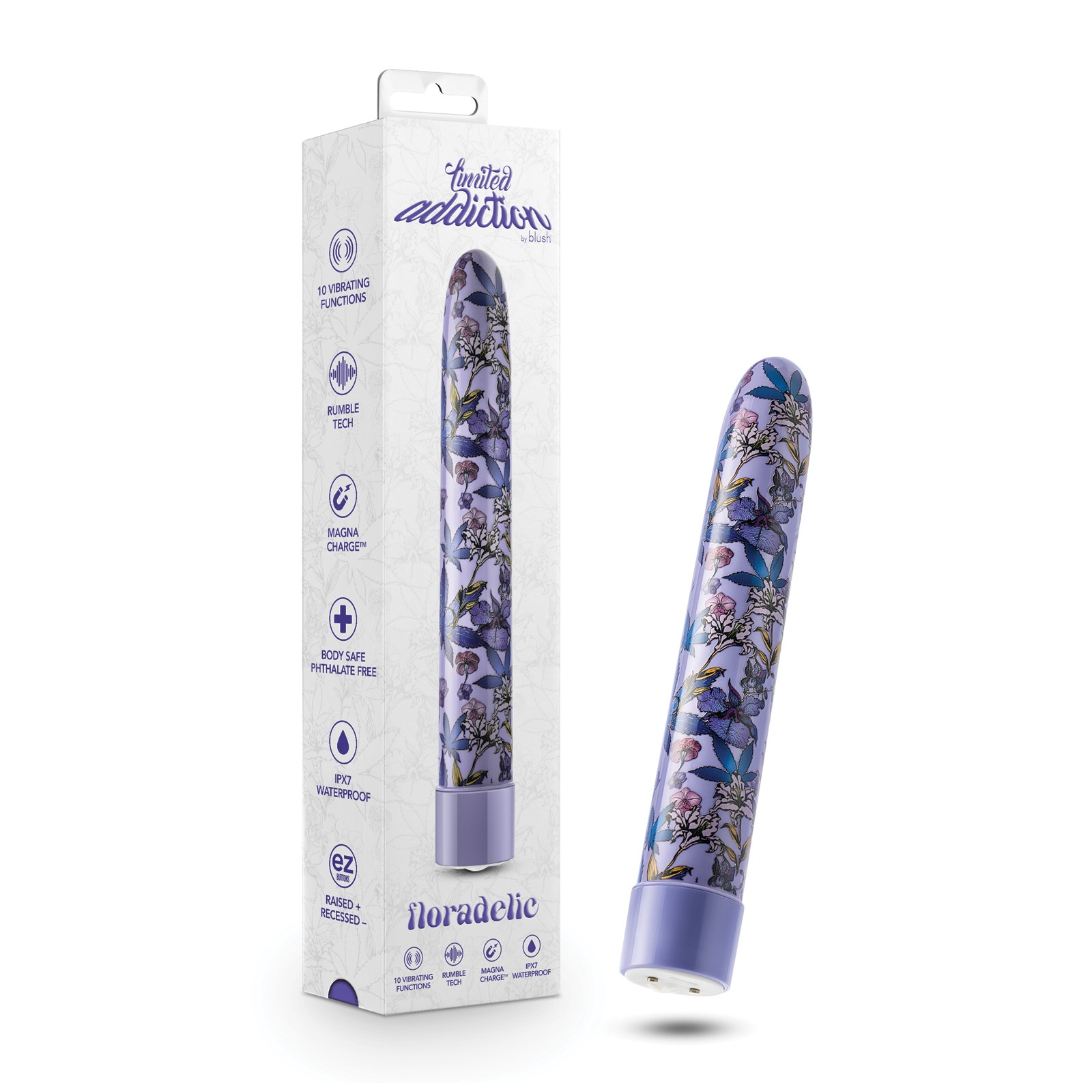 Floradelic 7" G-Spot Rechargeable Vibe - Purple