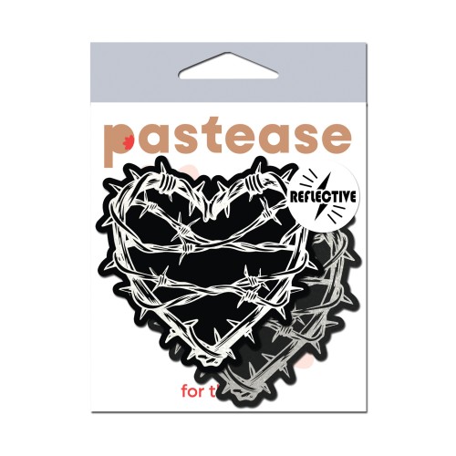 Reflective Barbed Wire Heart Pasties for Bold Fashion