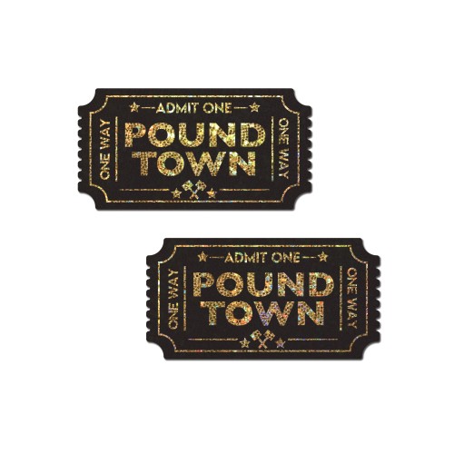 Pasties Premium Pound Town Glitter Negro Talla Única