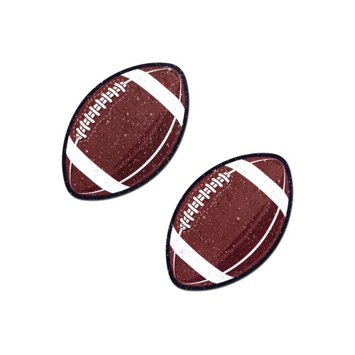 Pastease Premium Sparkly Football Nipple Pasties Brown O/S