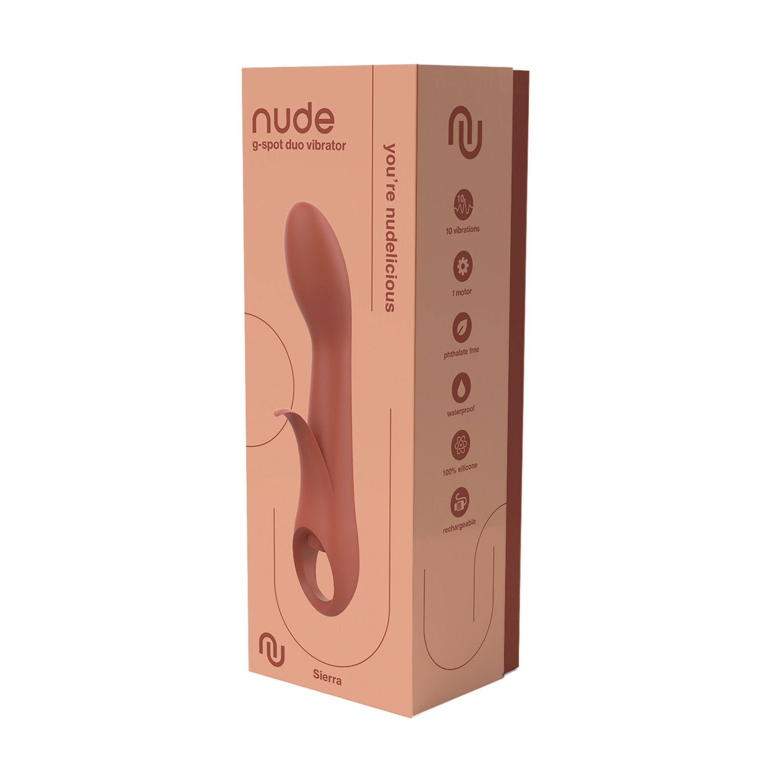 NUDE Sierra Rechargeable G-Spot Duo Vibrator Peach