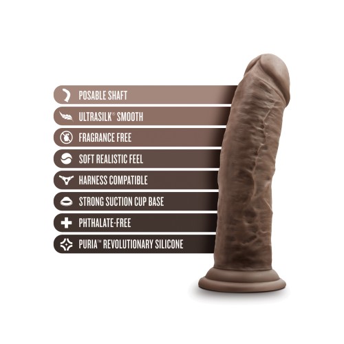 Blush Dr. Skin Silicone Dr. Shepherd 8" Dildo w/Suction Cup - Chocolate - Realistic Pleasure