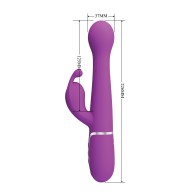 Pretty Love Thrusting Rabbit Vibrator - Fuchsia