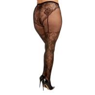 Lace Fishnet Pantyhose High-Waisted Design