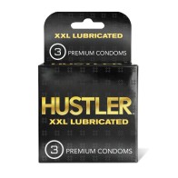 Condones Premium Lubricados Hustler XXL Pack de 3