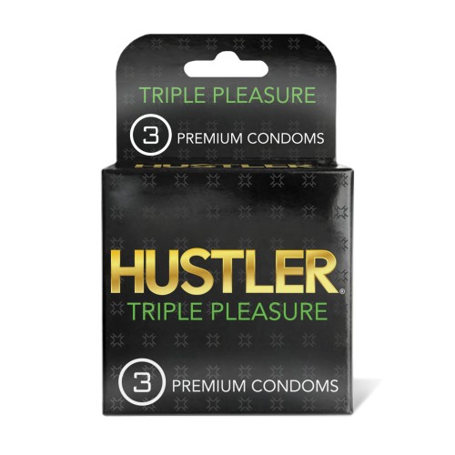 Condones Premium Hustler Triple Placer Pack de 3