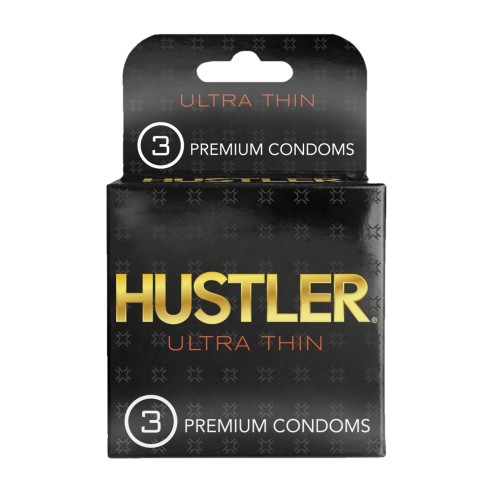 Preservativos Premium Ultra Finos Hustler - Paquete de 3