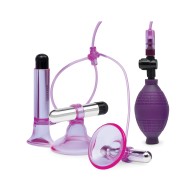 Lux Fetish Vibrating Nipple Suckers with Clitoral Pump