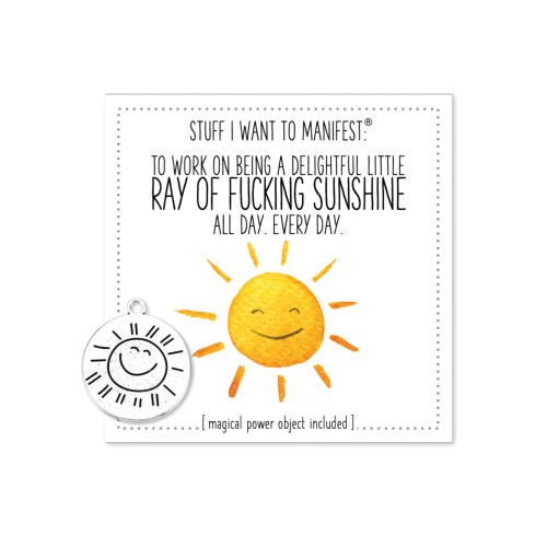 Warm Human Ray of Sunshine Mini Card & Charm for Manifestation