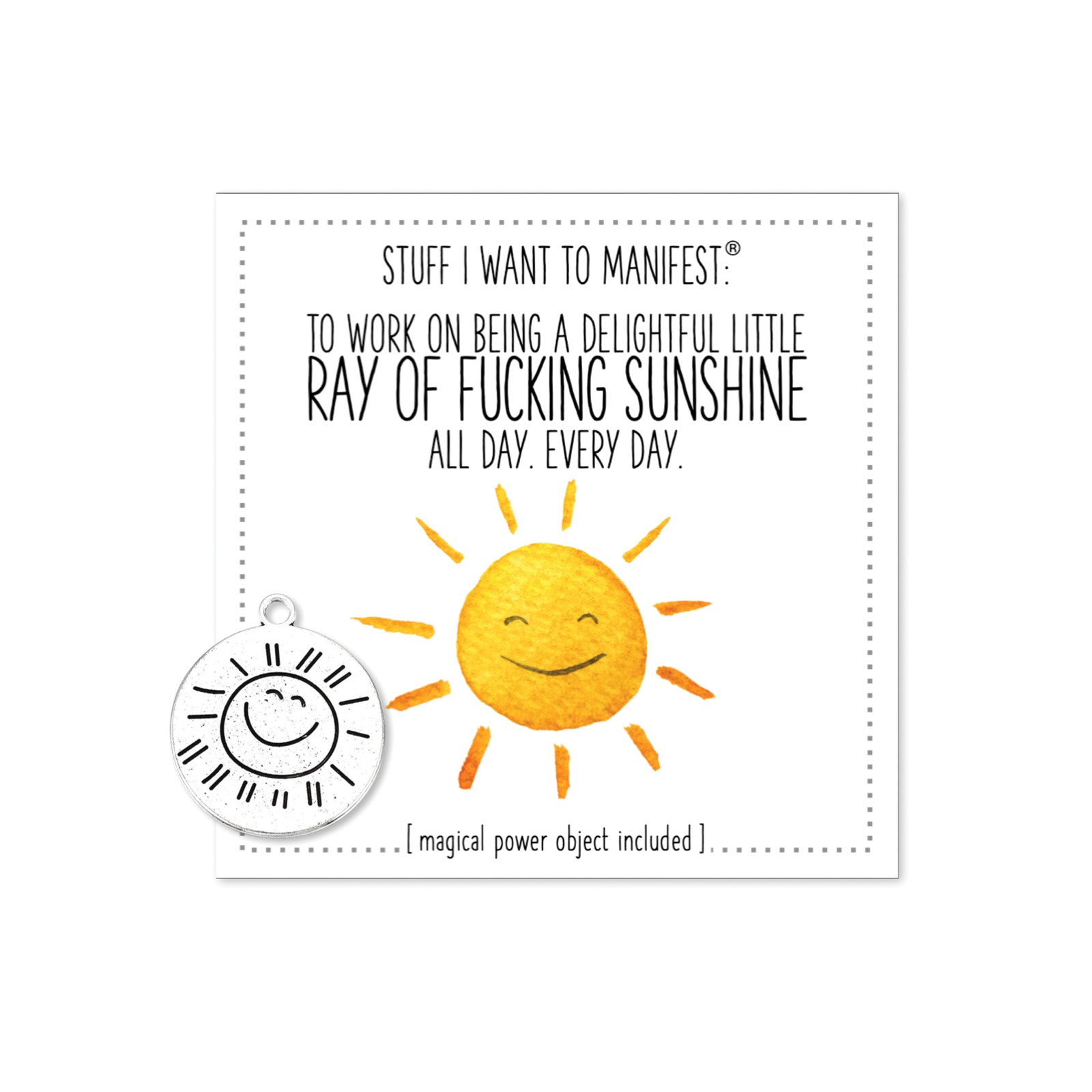 Warm Human Ray of Sunshine Mini Card & Charm for Manifestation