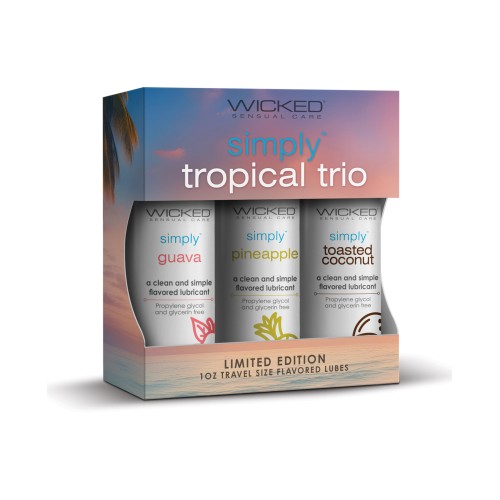 Wicked Sensual Care Trío Tropical Tamaño Viaje Lubricantes Saborizados - Disfruta del Sabor