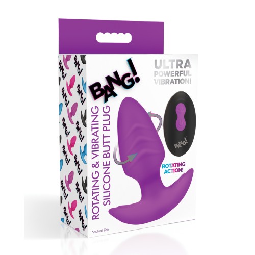 Rotating & Vibrating Butt Plug with Remote - Purple