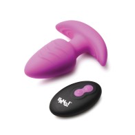 Rotating & Vibrating Butt Plug with Remote - Purple