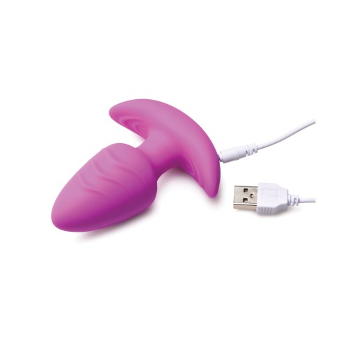 Rotating & Vibrating Butt Plug with Remote - Purple