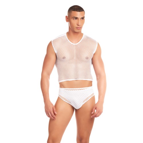 Conjunto de Malla Grande Rainbow Party Net-Flex - Blanco L/XL