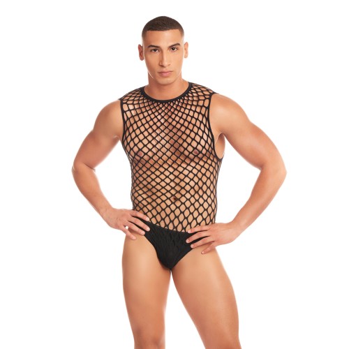 Rainbow Party Large Mesh Unitard Set - Black S/M