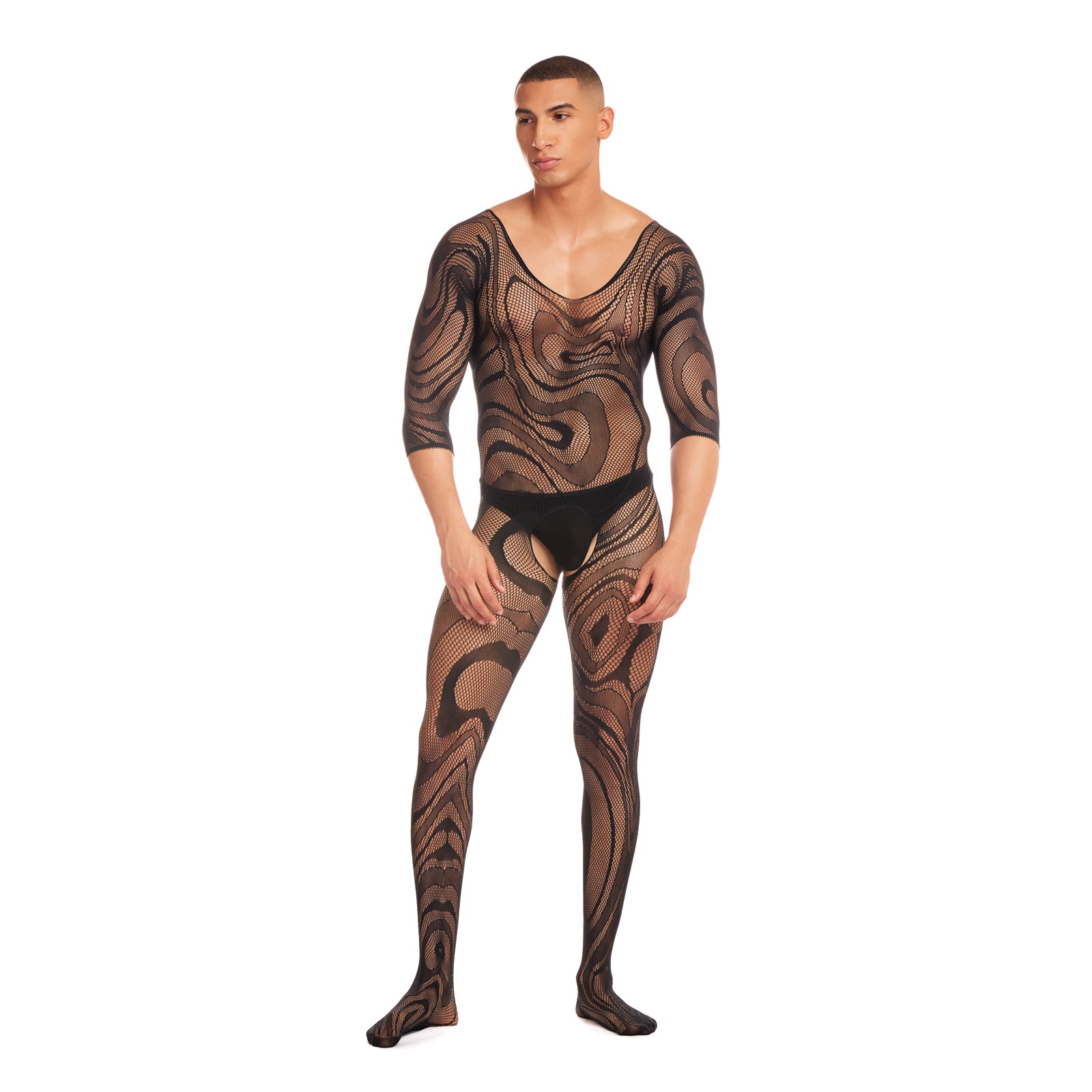 Conjunto de 2 Piezas Rainbow Party Supernova Body Stocking con Tanga - Negro S/M