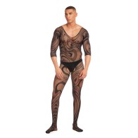 Conjunto de 2 Piezas Rainbow Party Supernova Body Stocking con Tanga - Negro S/M